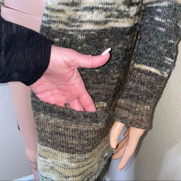 Michael Kors cardigan wool blend two toned open front cardigan pockets SZ XS - Picture 4 of 9